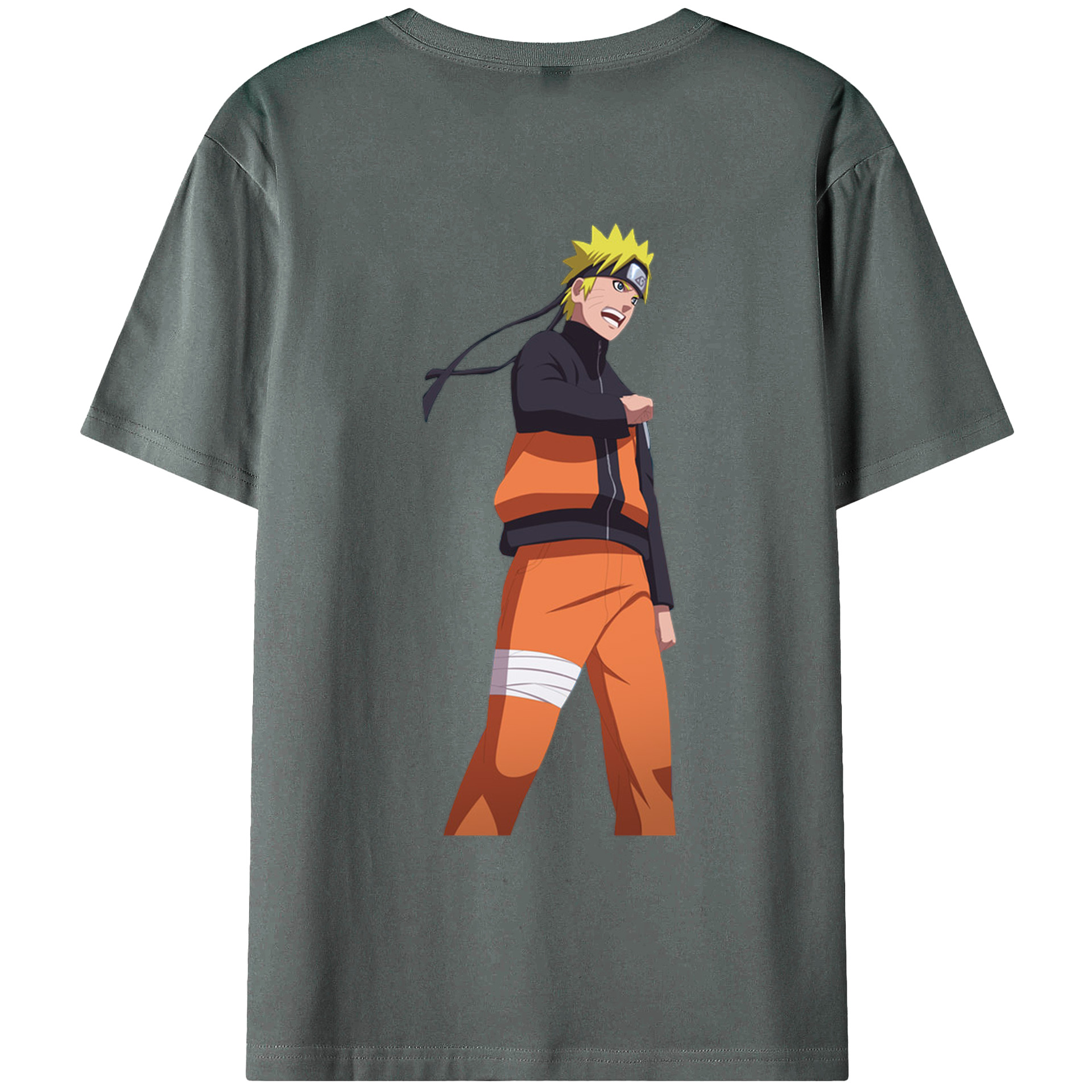 （画像用） NARUTO -ナルト- うずまき ナルト Uzumaki Naruto 綿100％ メンズ半袖Tシャツ（バックプリント） 通気性